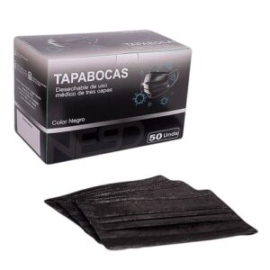 TAPABOCAS NEGRO X 50 UNIDADES