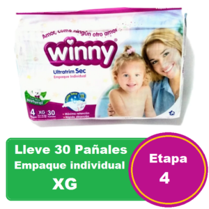 PAÑAL WINNY ETAPA 4 X 30 UNDS EMPAQUE INDIVIDUAL