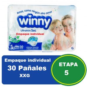 PAÑAL WINNY ETAPA 5 X 30 UNDS EMPAQUE INDIVIDUAL